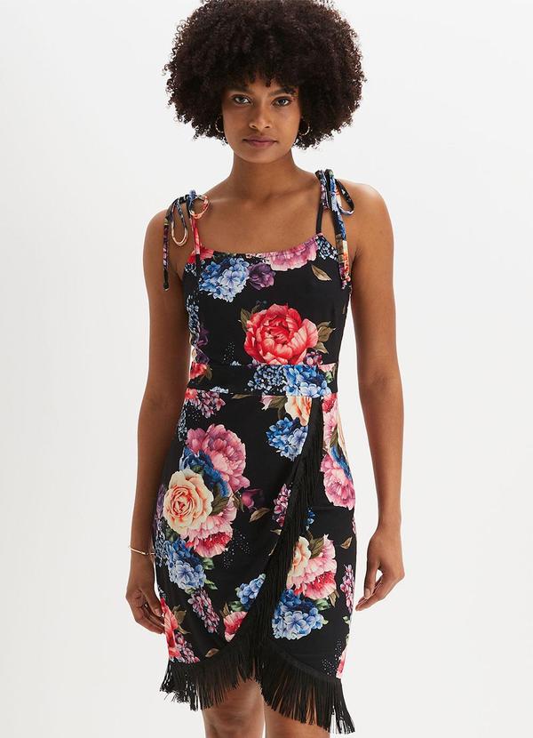 Vestido Floral Grande Em Malha Fria