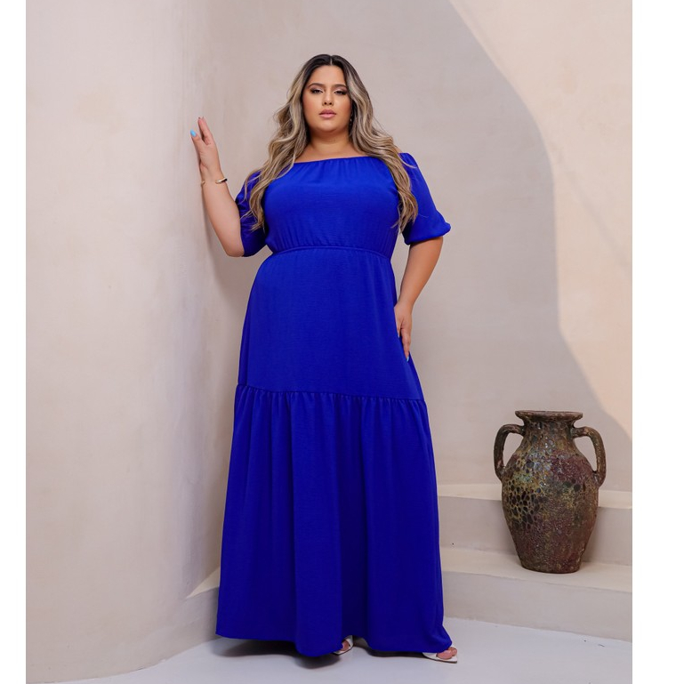 Vestido Longo Feminino Plus Size Curve