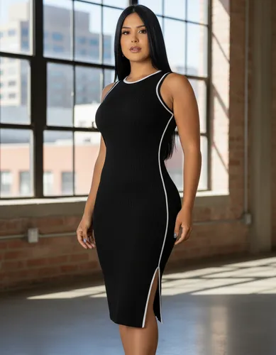 Vestido Midi Canelado