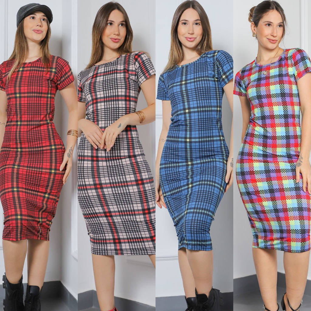 Vestido Midi Xadrez