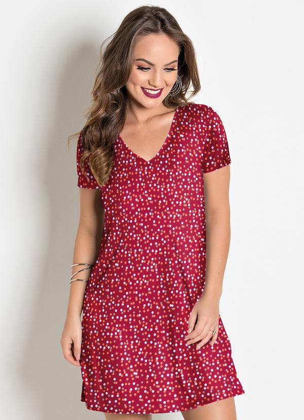 Vestido Poá Colorido Em Malha