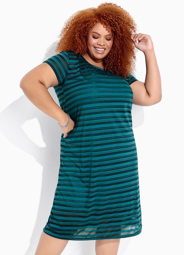 Vestido Verde Escuro Em Malha