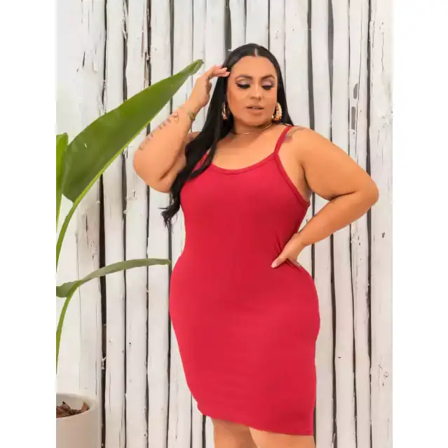 Vestido Vermelho Plus Size Alcinha
