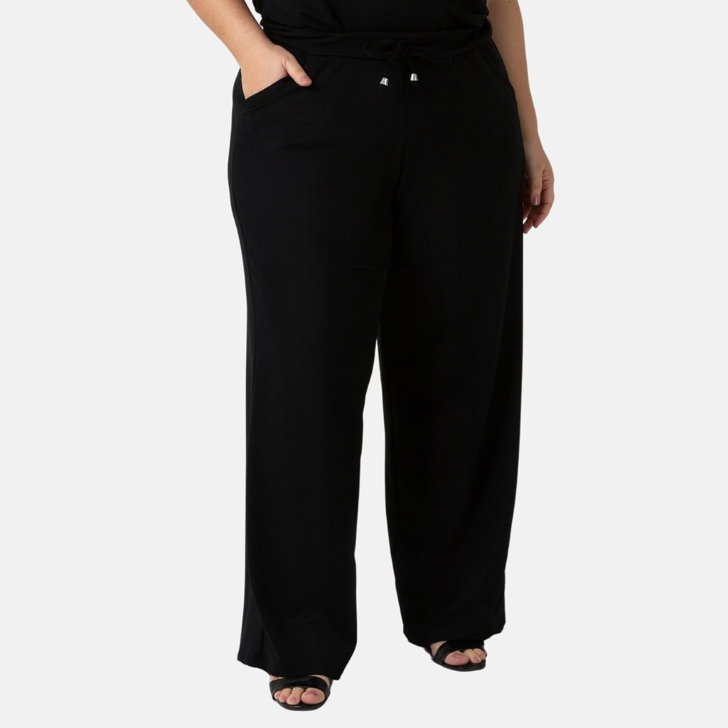 Calça Feminina Pantalona De Moletinho Plus Size
