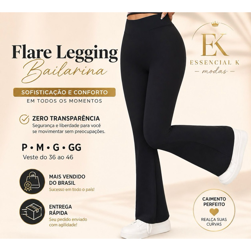 Calça Legging Bailarina Flare