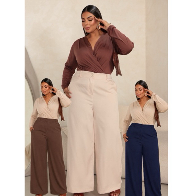 Calça Pantalona Alfaiataria Plus Size