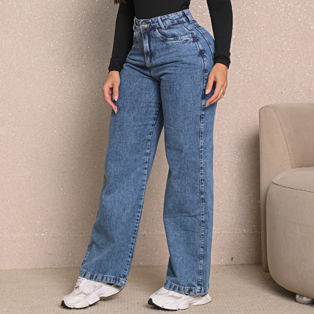 Calça Wide Leg Jeans Feminina