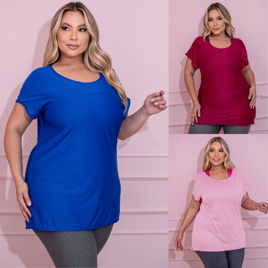 Camisa Plus Size Academia E Dia A Dia