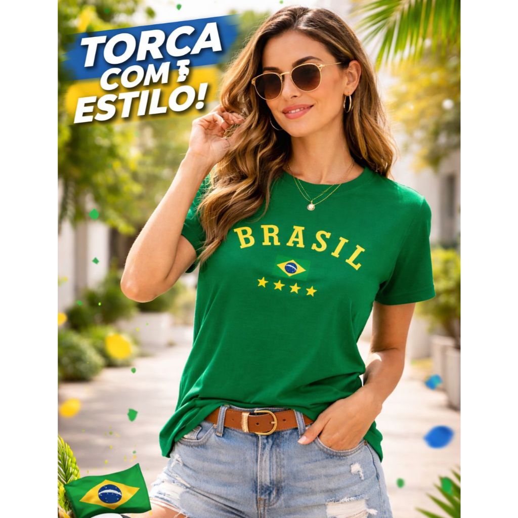 Camiseta Brasil Feminina Verde Copa 2026