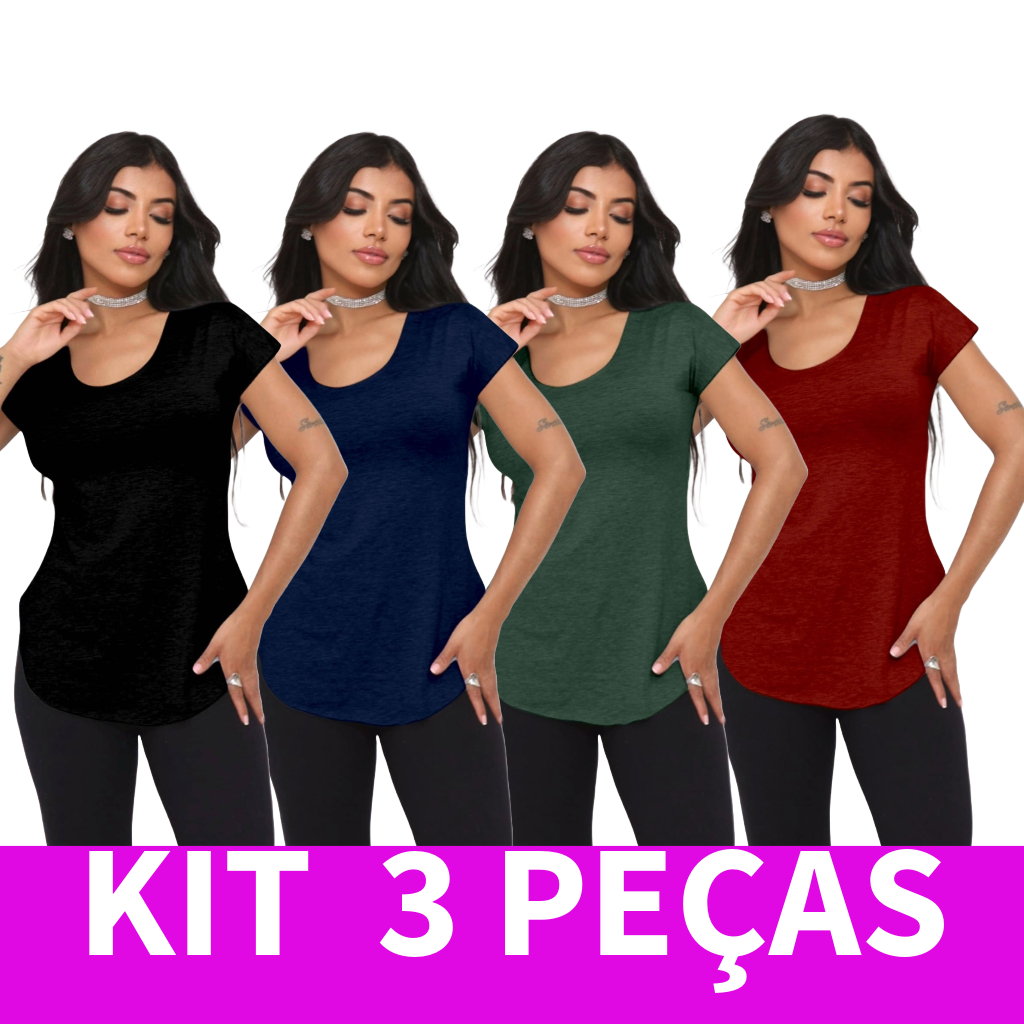 Kit 3 Blusa Tapa Bumbum