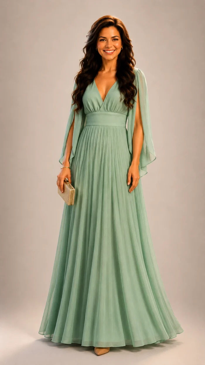 vestido de festa plissado