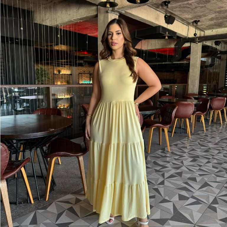 Vestido Longo Suede