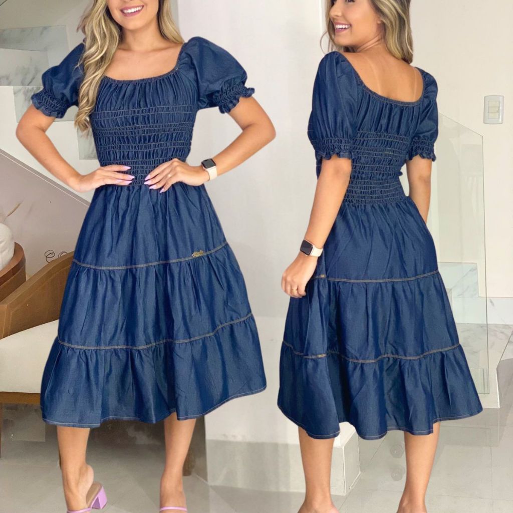 Vestido Midi Jeans 3 Marias Rodado