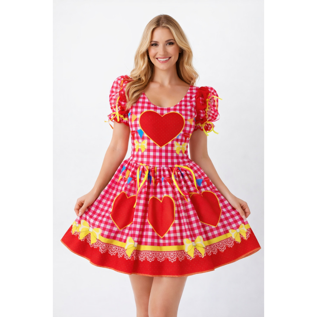 Vestidos Caipiras Sortidos Charme Tradição Para Festas Juninas Bandeirinha Caipira Infantil E Adulto
