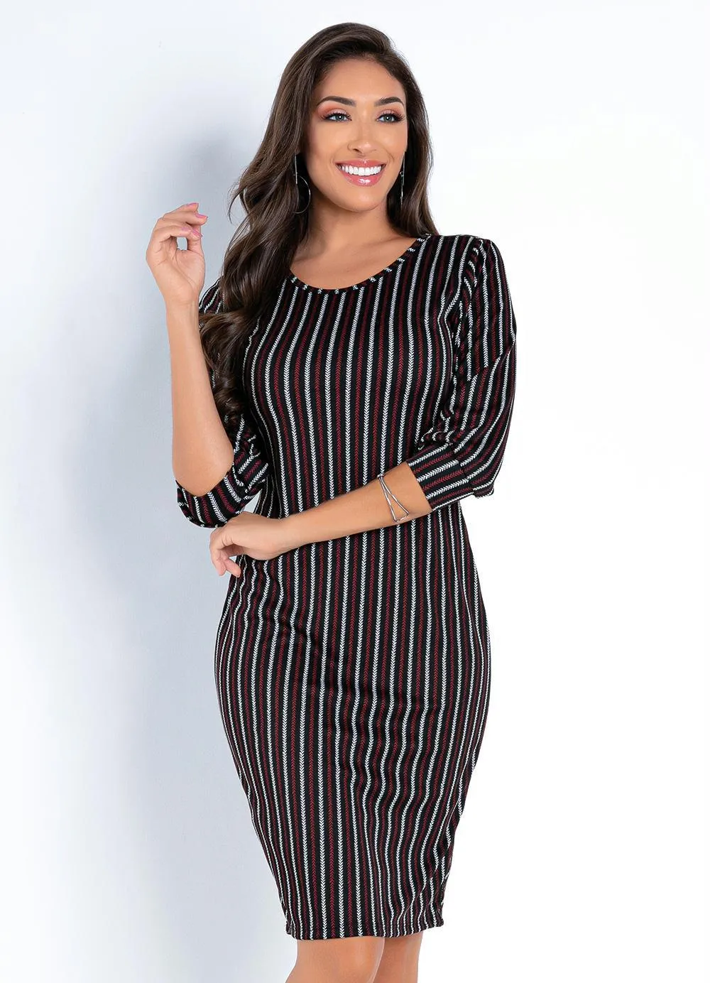 Vestido Tubinho Listrado