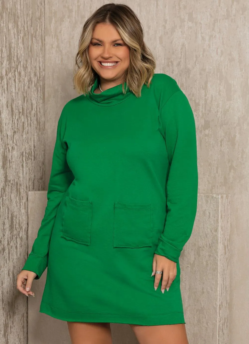 Vestido Verde Com Bolsos